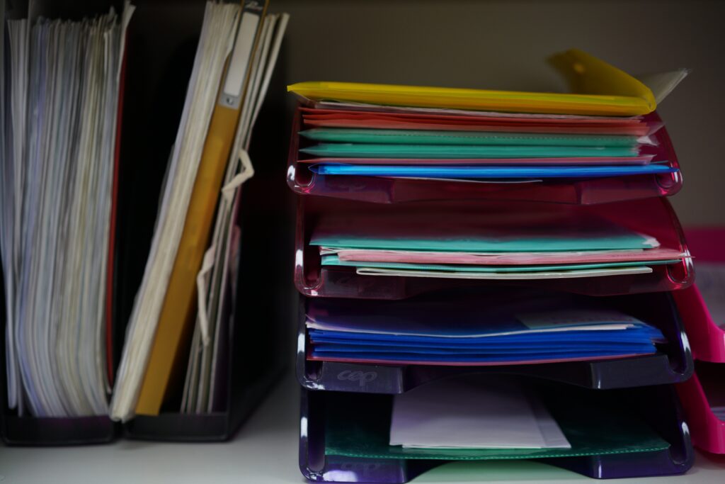 stationery items in the office
