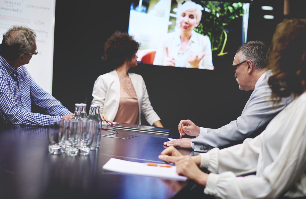 Top view of video conference